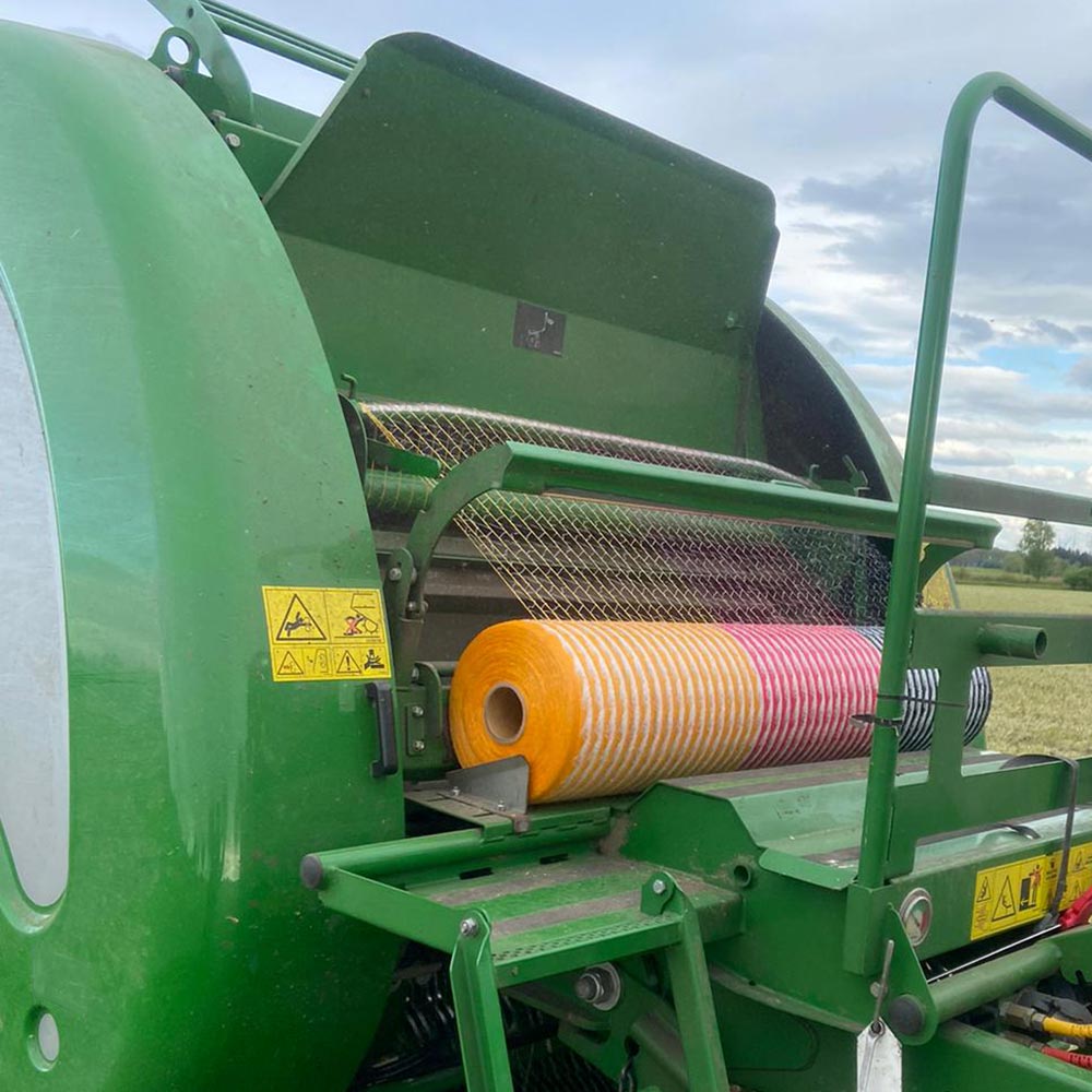 DUO AGRO DEUTSCHLAND Rundballennetz 1,23 x 3000 Meter Flagge, für gängige Rundballenpressen, 3000 m, große Auswahl. Top Qualität, Versand aus DE.