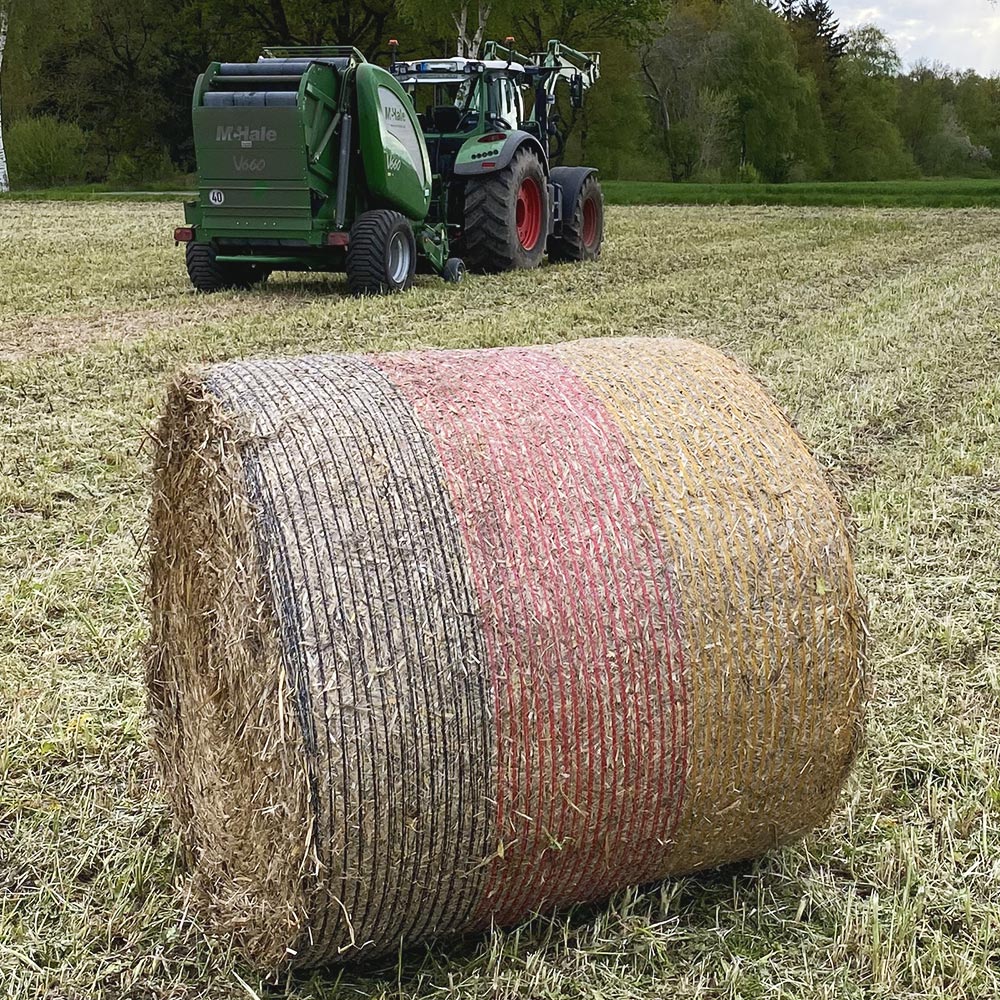 DUO AGRO DEUTSCHLAND Rundballennetz 1,23 x 3000 Meter Flagge, für gängige Rundballenpressen, 3000 m, große Auswahl. Top Qualität, Versand aus DE.